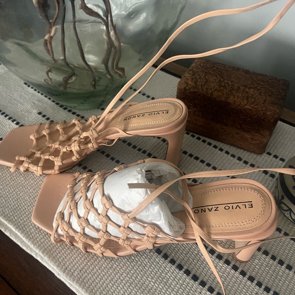 Elegant Nude Strappy Heels Anthropologie